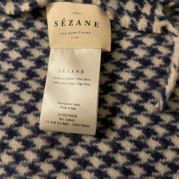 Sezane Seraphine Blue Houndstooth NWOT - Picture 8 of 8